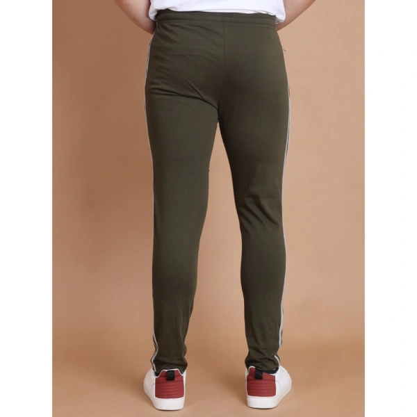 Men's Casual Cotton Striped Full Length Track Pant (olive) - XL