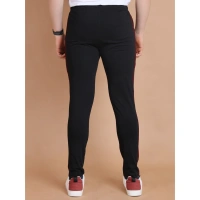 Men's Casual Cotton Striped Full Length Track Pant (Black) - S