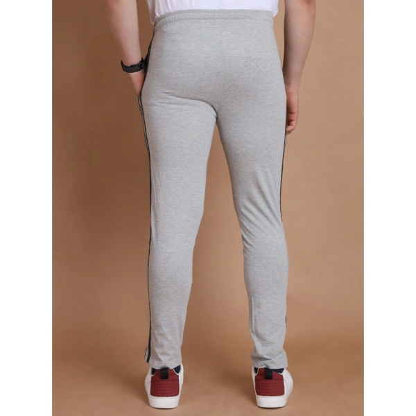 Men's Casual Cotton Striped Full Length Track Pant (Greymelange) - XL