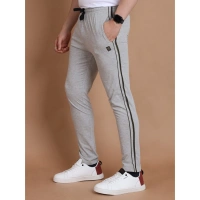 Men's Casual Cotton Striped Full Length Track Pant (Greymelange) - XL