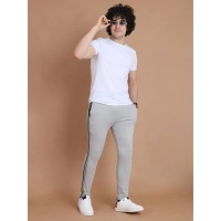 Men's Casual Cotton Striped Full Length Track Pant (Greymelange) - XL