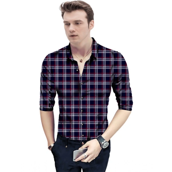 Men's Casual Floral Printed Cotton Blend Unstitched Shirt Fabric 1.6 Mtrs (Multicolor)
