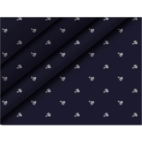 Men's Casual Floral Printed Cotton Blend Unstitched Shirt Fabric 1.6 Mtrs (Dark Blue)