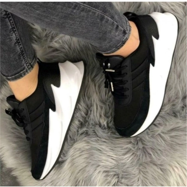 Men's Casual Synthetic Lace-ups Casual Shoes (Black) - 6