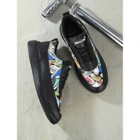 Men's Casual Synthetic Lace-ups Casual Shoes (Black) - 7