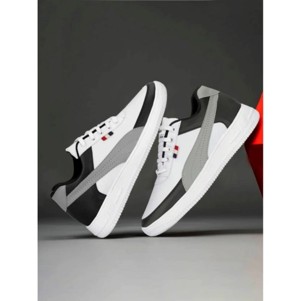 Men's Casual Synthetic Lace-ups Casual Shoes (White) - 9