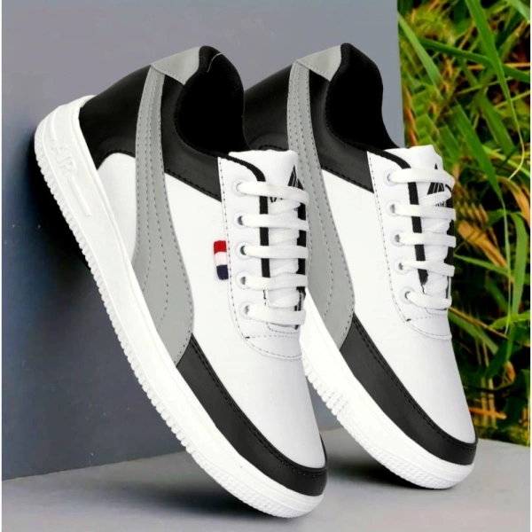 Men's Casual Synthetic Lace-ups Casual Shoes (White) - 9