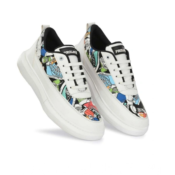 Men's Casual Synthetic Lace-ups Casual Shoes (White) - 10