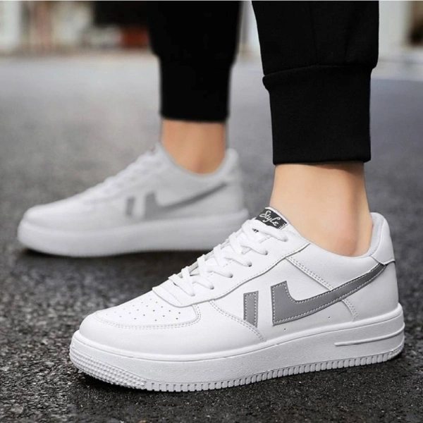 Men's Casual Synthetic Lace-ups Casual Shoes (White) - 10