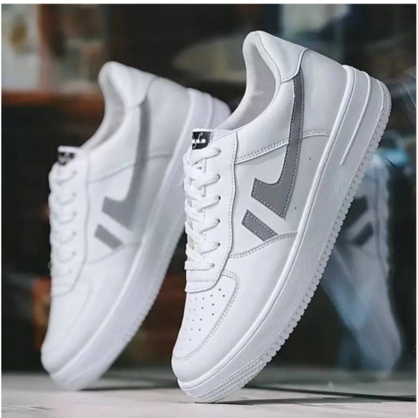 Men's Casual Synthetic Lace-ups Casual Shoes (White) - 10