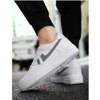 Men's Casual Synthetic Lace-ups Casual Shoes (White) - 10