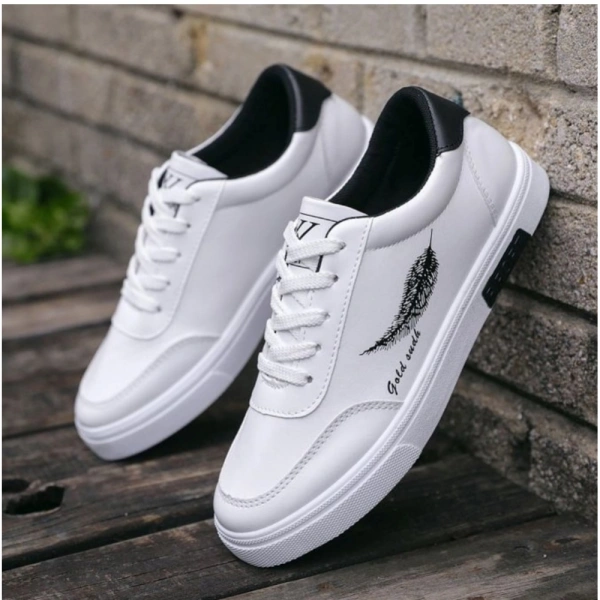 Men's Casual Synthetic Lace-ups Casual Shoes (White) - 10