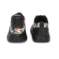 Men's Casual Synthetic Printed Lace-Up Shoes (Black) - 10