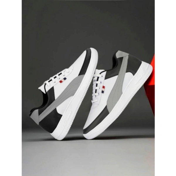 Men's Casual Synthetic Solid Lace-Up Shoes (Black) - 8