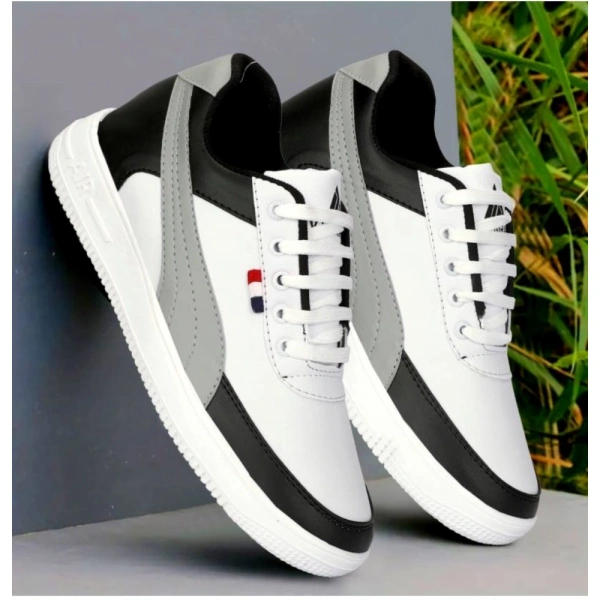 Men's Casual Synthetic Solid Lace-Up Shoes (Black) - 8