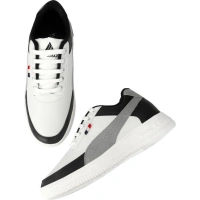 Men's Casual Synthetic Solid Lace-Up Shoes (Black) - 8