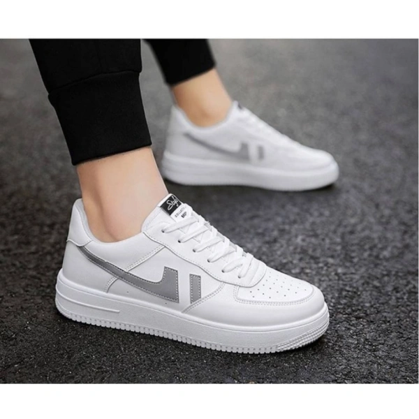 Men's Casual Synthetic Solid Lace-Up Shoes (White) - 9