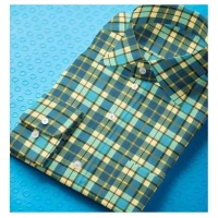 Men's Cotton Blended Checked Full Sleeve Shirt (Green-Yellow) - M