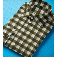 Men's Cotton Blended Checked Full Sleeve Shirt (White-Green) - XL