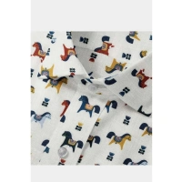Men's Cotton Blended Printed Full Sleeve Shirt (Multicolor) - M