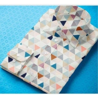 Men's Cotton Blended Printed Full Sleeve Shirt (Multicolor) - M