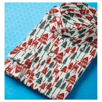 Men's Cotton Blended Printed Full Sleeve Shirt (Multicolor) - M