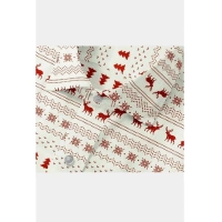 Men's Cotton Blended Printed Full Sleeve Shirt (White-Red) - M