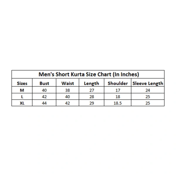 Men's Cotton Blended Printed Full Sleeve Shortkurta (Multicolor) - M