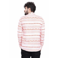 Men's Cotton Blended Printed Full Sleeve Shortkurta (Multicolor) - M