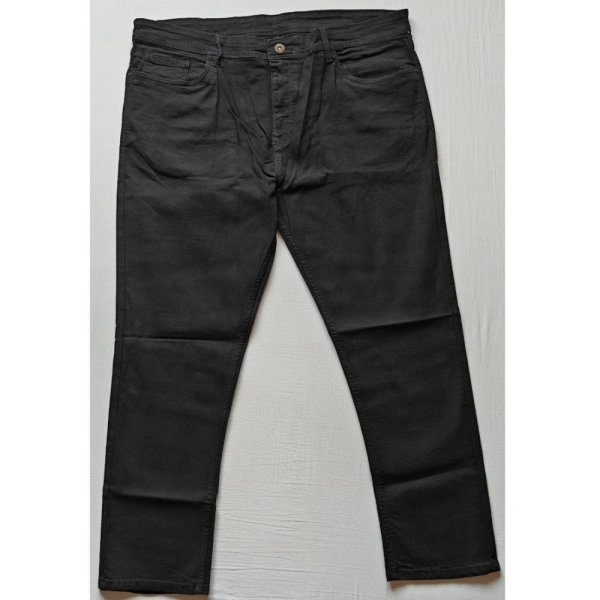 Shopnav Men's Cotton Blended Solid Plus Size Jeans (Black) - 40