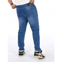 Shopnav Men's Cotton Blended Solid Plus Size Jeans (Blue) - 40