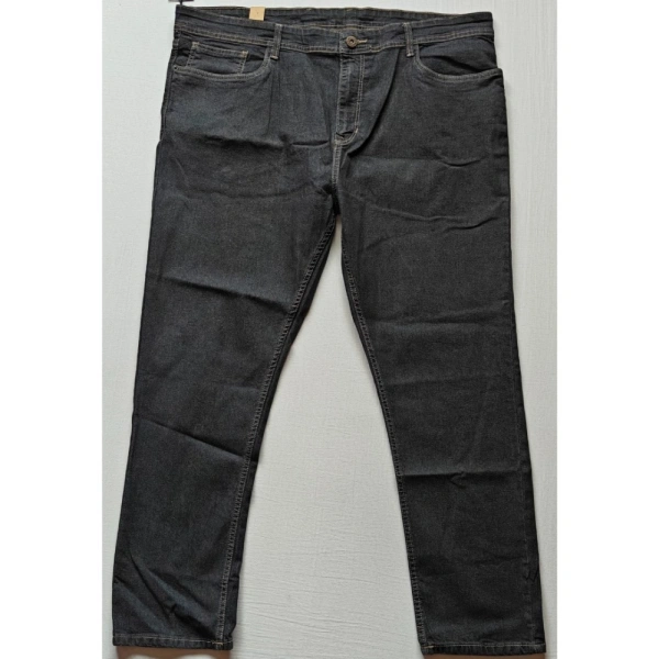 Shopnav Men's Cotton Blended Solid Plus Size Jeans (Dark Grey) - 42