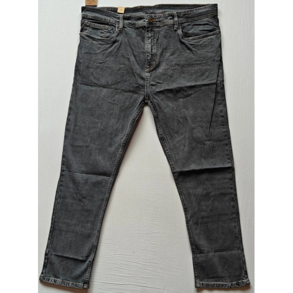 Shopnav Men's Cotton Blended Solid Plus Size Jeans (Dark Grey) - 40