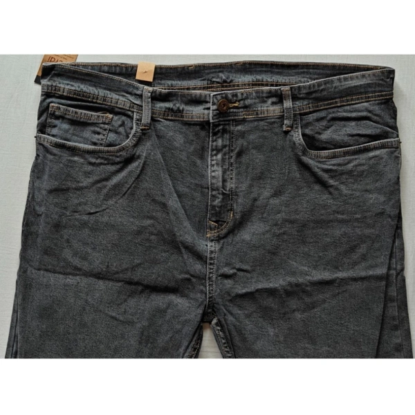 Shopnav Men's Cotton Blended Solid Plus Size Jeans (Dark Grey) - 40