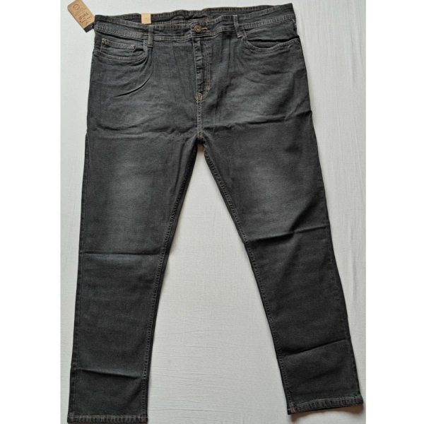 Shopnav Men's Cotton Blended Solid Plus Size Jeans (Dark Grey) - 44
