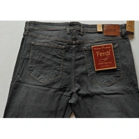 Shopnav Men's Cotton Blended Solid Plus Size Jeans (Dark Grey) - 44