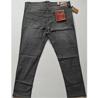 Shopnav Men's Cotton Blended Solid Plus Size Jeans (Dark Grey) - 44