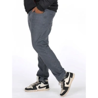 Shopnav Men's Cotton Blended Solid Plus Size Jeans (Grey) - 40