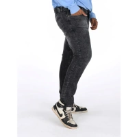 Shopnav Men's Cotton Blended Solid Plus Size Jeans (Grey) - 40