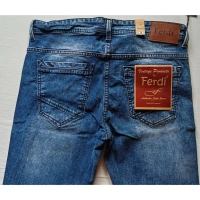 Shopnav Men's Cotton Blended Solid Tapered Jeans (Blue) - 34