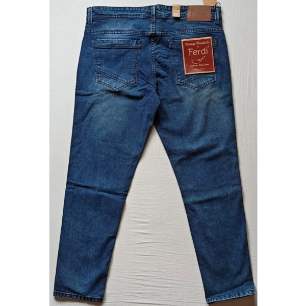 Shopnav Men's Cotton Blended Solid Tapered Jeans (Blue) - 32