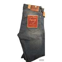 Shopnav Men's Cotton Blended Solid Tapered Jeans (Blue) - 32