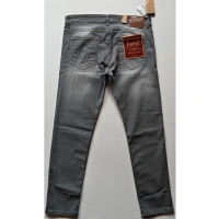 Shopnav Men's Cotton Blended Solid Tapered Jeans (Grey) - 30