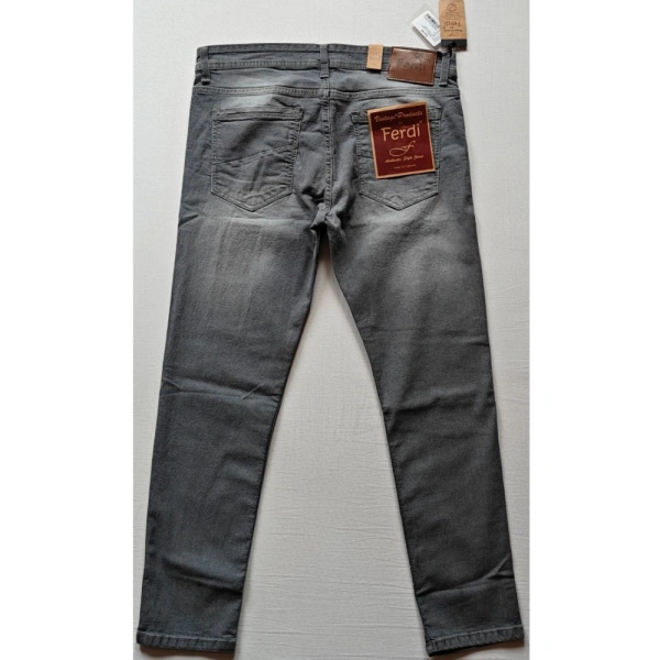Shopnav Men's Cotton Blended Solid Tapered Jeans (Grey) - 30