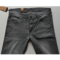 Shopnav Men's Cotton Blended Solid Tapered Jeans (Grey) - 30