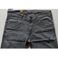 Shopnav Men's Cotton Blended Solid Tapered Jeans (Grey) - 32