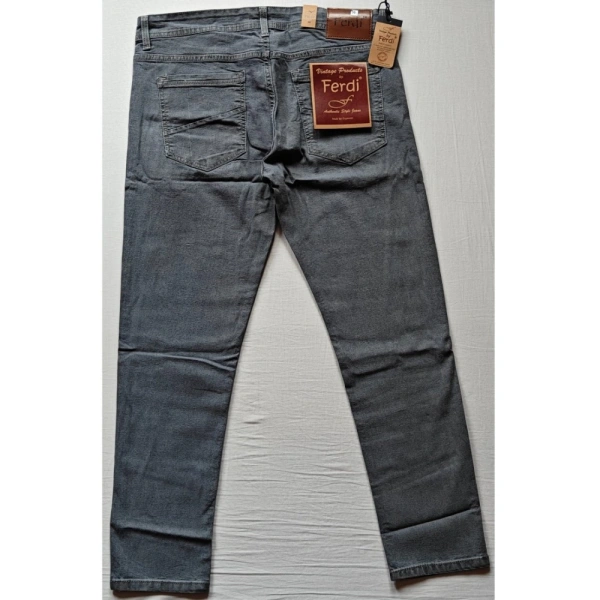 Shopnav Men's Cotton Blended Solid Tapered Jeans (Grey) - 32