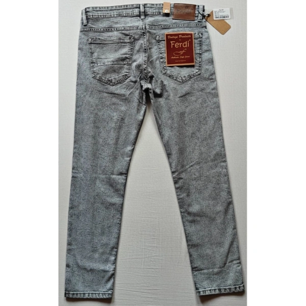 Shopnav Men's Cotton Blended Solid Tapered Jeans (Grey) - 30