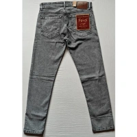 Shopnav Men's Cotton Blended Solid Tapered Jeans (Grey) - 28