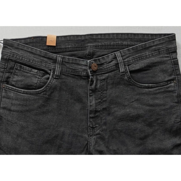 Shopnav Men's Cotton Blended Solid Tapered Jeans (Grey) - 28